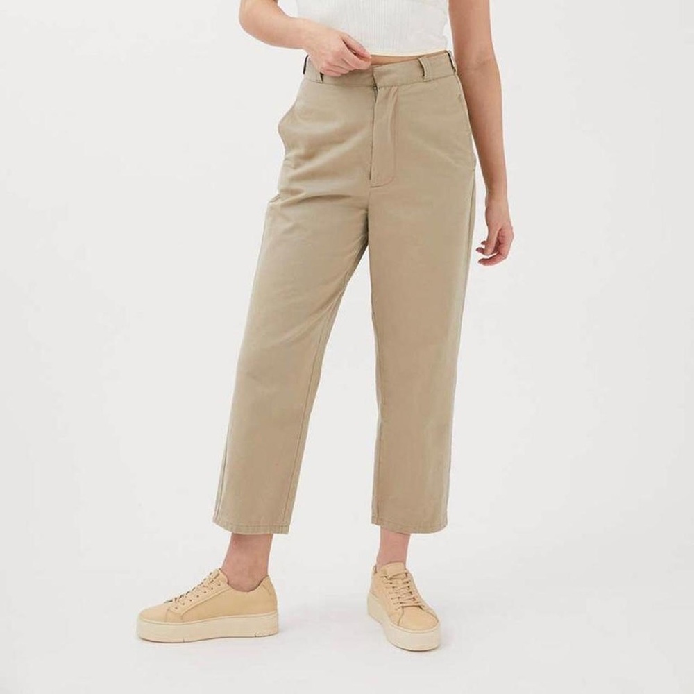 UO tan high waisted chino pants